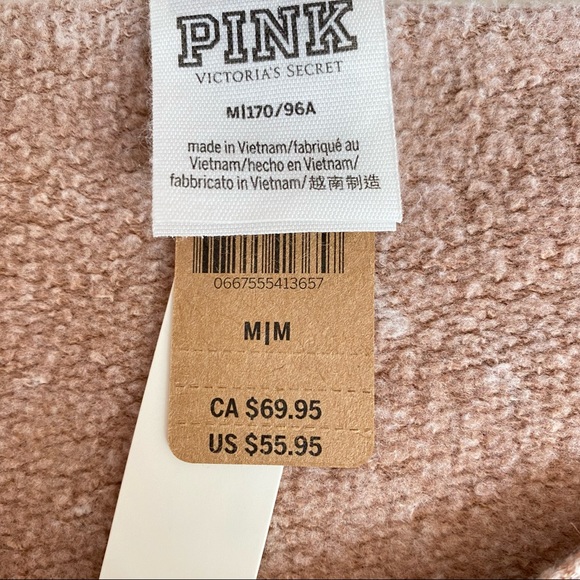 Vs pink classic pant off the shoulder crew stucco beige wash heritage logo - Picture 10 of 12